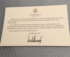 TRUMP WHITE HOUSE THANK YOU GIFT CARD SIGNED DONALD REPUBLICAN GOP OFFICIAL EXC picture