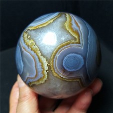 RARE 537G Natural Gobi Agate Eyes Agate/Stone ball Geode Healing Ca765 picture