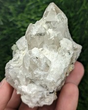 192-gm Rare Hydroxyl Herderite Nicely Terminated Crystals on Quartz with Albite picture