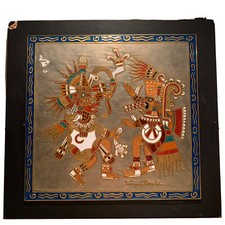 Miguel Pineda Enamel On Copper Plaque Aztec God Itztlacoliuhqui picture