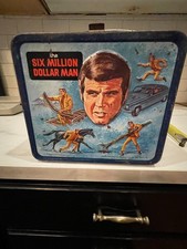VINTAGE 1974 ALADDIN THE SIX MILLION DOLLAR MAN LUNCHBOX NO THERMOS LUNCH BOX picture
