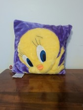 Tweety Bird Pillow Plush Purple Vtge 2000 Y2K Looney Tunes Warner Brothers RARE picture