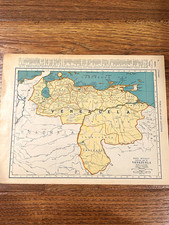 Antique 1937 map of Venezuela 14”x11” picture