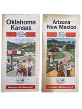 Enco Gas Oil 1969 Highway Maps OK, KS, AZ, NM, Lot of 2 Vintage picture