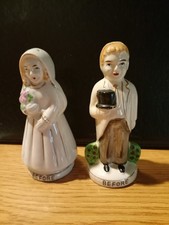 Vintage Nikomiko China Reversible Bride Groom Salt & Pepper Shakers Japan 1264 B picture