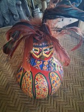 **AWESOME VINTAGE NATIVE AMERICAN PAINTED  GOURD ART HANDMADE  NICE  * picture
