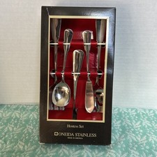 Oneida Plymouth Rock Stainless Flatware 5 Piece Hostess Serving Set in Box NOS picture