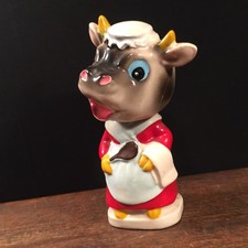 Vtg Bobblehead Cow Japan Figurine Nodder Wobbler  Cooking Kitchen Decor PRIORITY picture