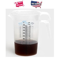 Measuring Pitcher 16oz Polypropylene Clear Food Grade with Conversion Chart S... picture