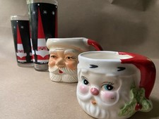 4 Vtg 1960’s MCM 2 Atomic Santa Holt Howard Libbey 1 Joseph Original 1 Unmarked picture