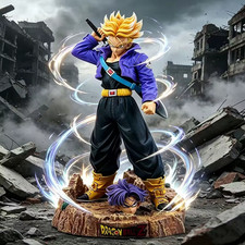 23cm Dragon ball Z Super Saiyan Future Warrior Trunks Figure Model Statue 2 head picture
