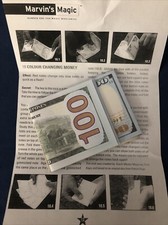 Vintage Magic Trick Colour Changing Money Magic Trick W/ Inst. Rare $2 to $100 picture