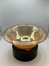Vintage Federal Marigold Carnival Glass Vertical Ribbed 10