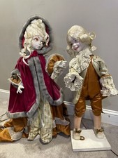 Vtg Creepy Animatronic Doll Set Electric Victorian Man & Woman Props  picture