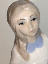 Vtg Tengra Porcelain Girl in White Gown Figurine Made In Valencia, Spain  EUC picture