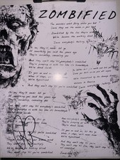 Falling In Reverse Ronnie Radke Signed Zombified Lyric Sheet 8x11 picture