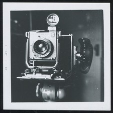 FOUND PHOTO Still Life of Linhof Technika Large Format Camera B&W Snapshot VTG picture