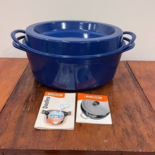 *VERY RARE* Le Creuset Doufeu Blue Cast Iron Enamel 9 3/4 Qt 9.2 L No. 35 France picture