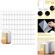 Maitys 75 Pcs Plastic Book Ends Bulk Clear Acrylic Shelves Decorative Book picture