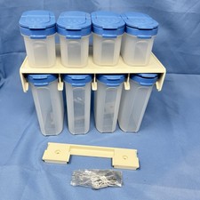 Tupperware Wall Mount Rack Modular Mates Spice Shakers 4 -1846 and 4 -1843 Blue picture