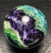 TOP 1420 G Ø 92mm Natural Fluorite Stone Sphere Ball Healing YCXF149 picture