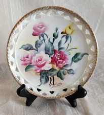 Usage Ceramics Japan 1930-60 Signed Reticulated Hand Painted Plate picture