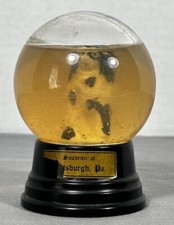 Vintage Souvenir Pittsburg PA Bakelite Glass Snow Globe Cavalier Spaniel Dog picture