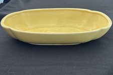 Vintage Mid Century Pottery Bowl Planter Yellow Glaze picture