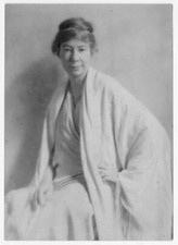 Poet Sara Teasdale seated, large shawl draped over her, left hand - Old Photo picture