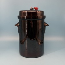RARE 1958 MCM Rockingham by Tackett Genuine Cook/Serve Stoneware Canister w/Lid picture