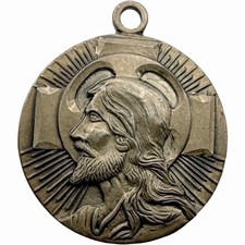 Vintage Sterling Silver Theda Jesus Christ Lutheran Medal Pendant Religious 4.6g picture