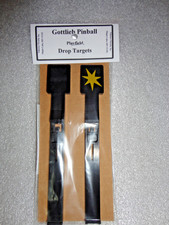 Gottlieb Used Play-field Drop Targets. Black, W/ Gold Burst, Match Your Targets picture