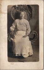 RPPC Elderly Lady Studio Portrait, Real Photo Postcard  picture