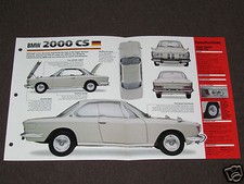 1965-1969 BMW 2000 CS (1966) German Car SPEC SHEET BROCHURE PHOTO BOOKLET picture