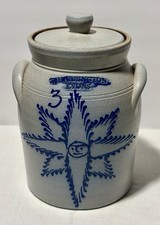 Vintage Stoneware Lidded Crock Rockdale Union Stoneware, Edgerton, Wi. w/Papers picture