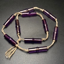 Rare Tibetan Amethyst Bamboo Joint Totem Dzi Bead Amulet Necklace G642 picture