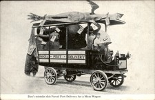 Parcel Post Delivery Wagon Humor Mail Delivery c1910s Vintage Postcard bhn picture
