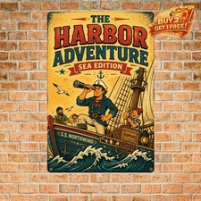 Classic Sailor Cartoon Aluminum Metal Sign Home Wall Decor 8x12 picture
