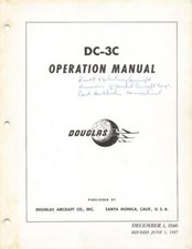 1947 DOUGLAS FACTORY DC-3C TRANSPORT PILOTS FLIGHT MANUAL AIRCRAFT HANDBOOK-CD picture