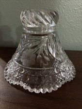 Vintage American Brilliant Period￼ABP Style Cut Glass Dome Lamp Shade Floral￼ picture