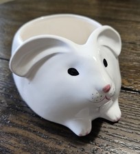 Teleflora White Ceramic Bunny Rabbit Planter Vase Easter Spring Decor 7