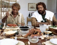 Terence Hill Bud Spencer Eating Lobster Feast 8x10 real photo picture