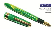 Fountain Pen Vintage Click Falcon Handmade Green Acrylic Medium Nib,Converter picture