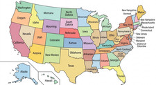 USA Map 4x6 Postcard Size Photo Print United States Of America Educational Map picture