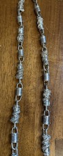 UNUSUAL HEAVY SILVER CHAIN W/ DRAGONS CHINESE TIBETAN BALI 34