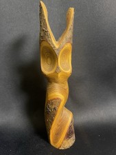 Vintage Wilmer Nadjiwon Signed Chippewa 1st Nations Sumac Wood Owl Folk Art-Chip picture