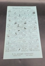 Vintage S.S. ADAMS Co Magical Novelties Advertising Salespaper  8.5