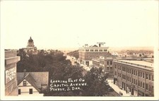 RPPC Pierre South Dakota Aerial City View on Capital Avenue 1930s picture