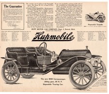 1910 Hupmobile Touring Car Torpedo Runabout Brass Era Pre WWI Detroit Automobile picture