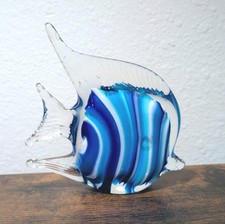 Art Glass Angelfish Paperweight Murano Style Handblown 5